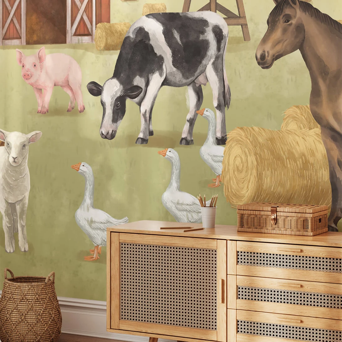Pastelowelove Farma - mural dziecięcy w zwierzęta
