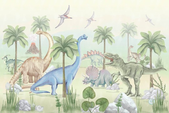 Pastelowelove Dinozaury - mural dziecięcy w dinozaury