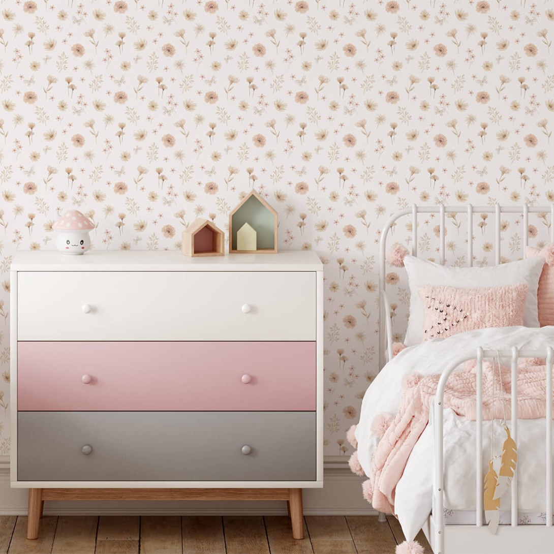 Pastelowelove Kwiaty Łąka Mini - tapeta dziecięca w kwiaty