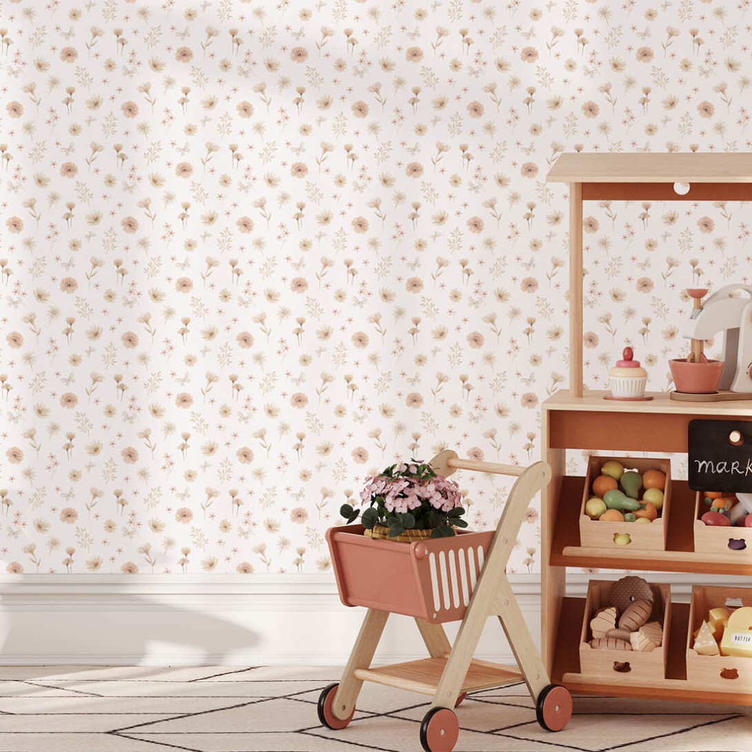 Pastelowelove Kwiaty Łąka Mini - tapeta dziecięca w kwiaty