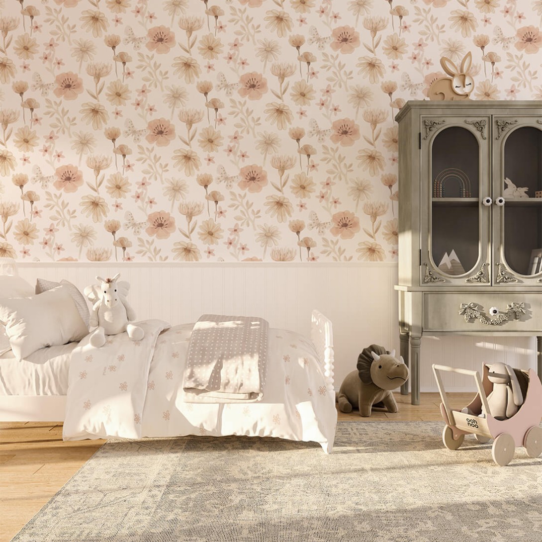 Pastelowelove Kwiaty Łąka - tapeta dziecięca w kwiaty