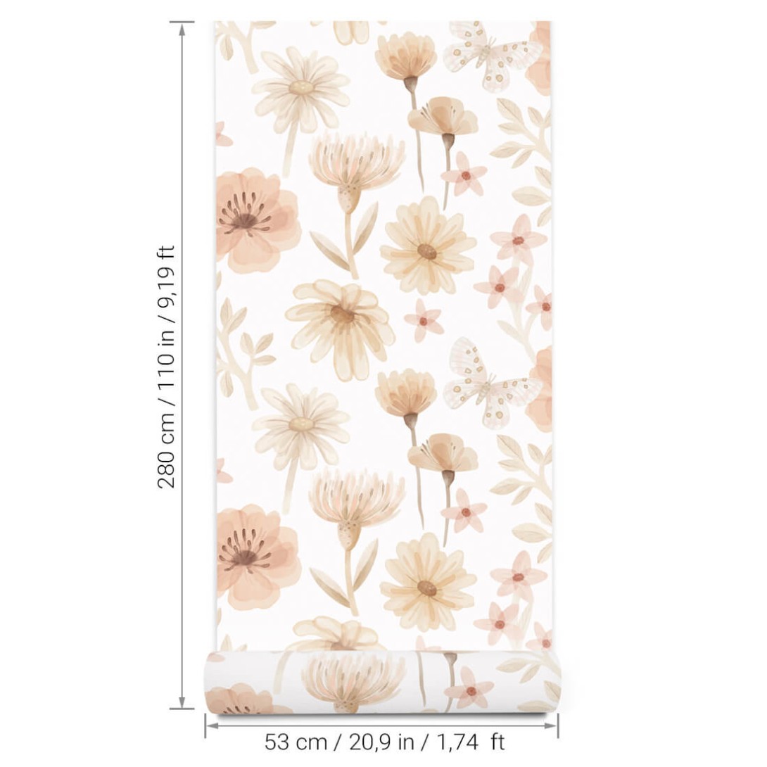 Pastelowelove Kwiaty Łąka - tapeta dziecięca w kwiaty