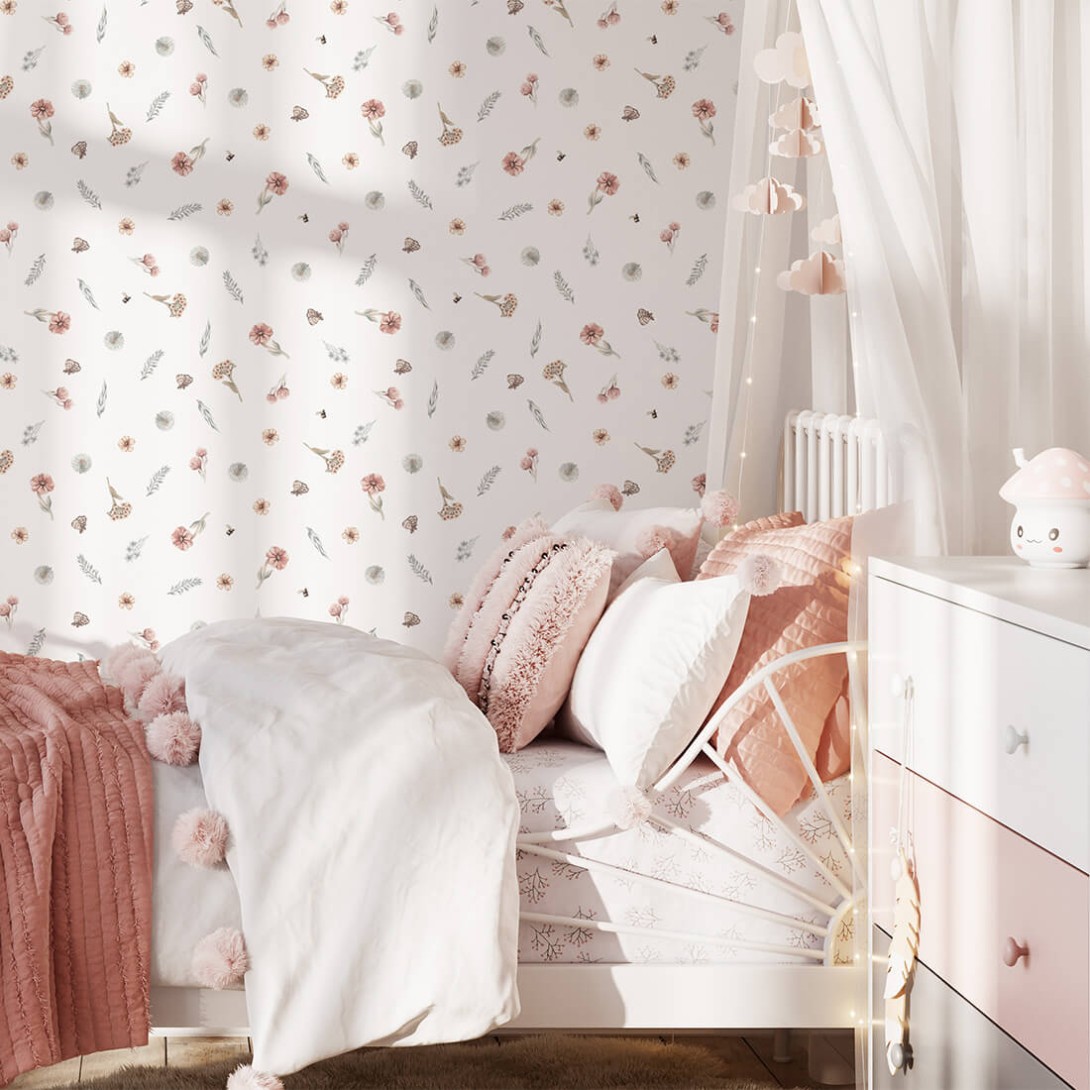 Pastelowelove Kwiaty Polne Mini - tapeta dziecięca w kwiaty