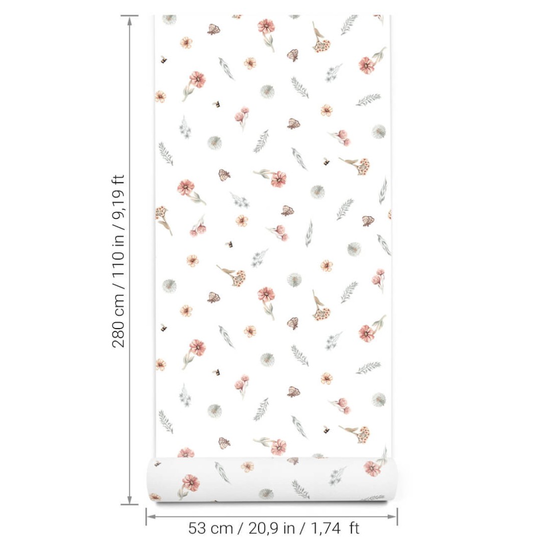 Pastelowelove Kwiaty Polne Mini - tapeta dziecięca w kwiaty