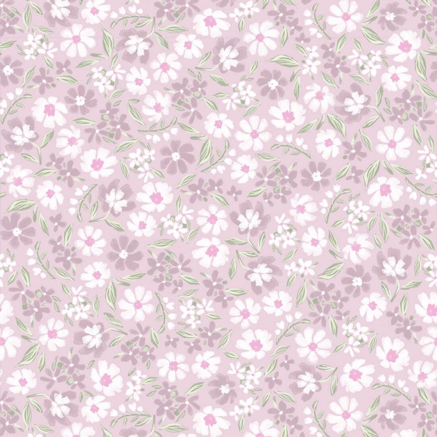 Pastelowelove Stokrotki Różowa - tapeta dziecięca w kwiaty