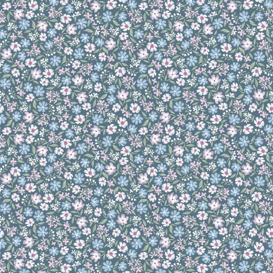 Pastelowelove Mini Stokrotki Niebieska - tapeta dziecięca w kwiaty