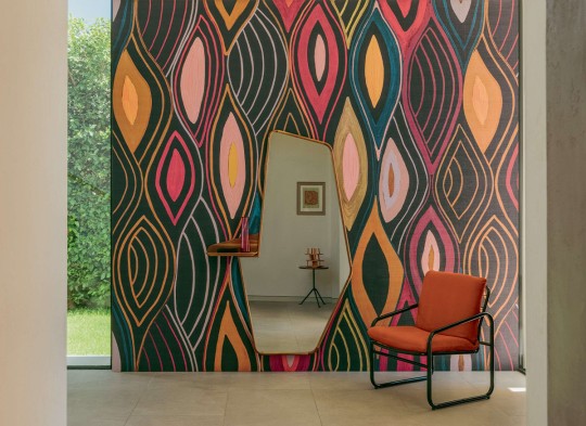Elitis VP 1002 02 Cordes sensibles X VDS Arabesque - mural w abstrakcyjny wzór