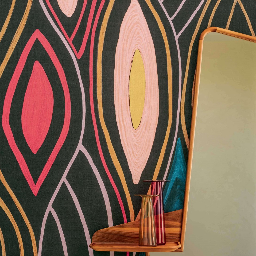 Elitis VP 1002 02 Cordes sensibles X VDS Arabesque - mural w abstrakcyjny wzór