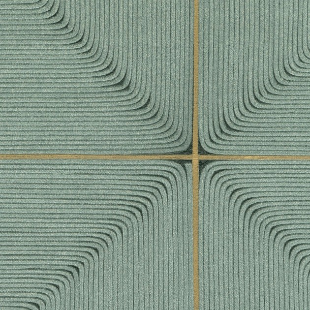 Elitis VP 997 60 Cordes Sensibles Carrés jalonnés - tłoczona tapeta w geometryczny wzór o strukturze szurka