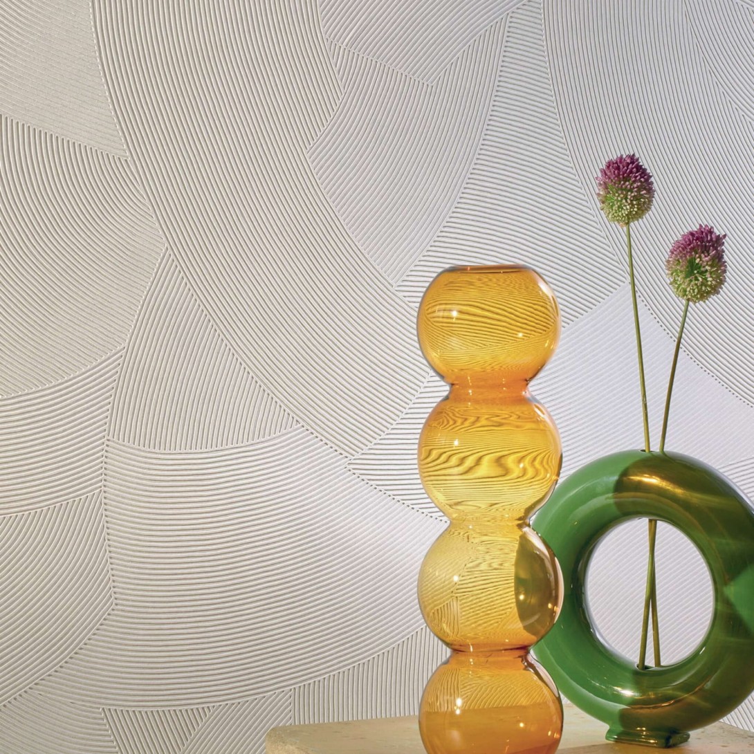 Elitis VP 976 70 Matières à réflexions Circolo - tapeta strukturalna w fale inspirowane tynkiem