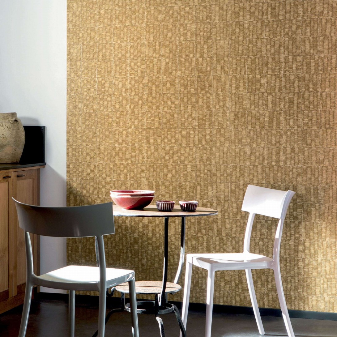 Elitis VP 915 01 Natural Mood Mimbre precioso - tapeta z tłoczonego winylu z efektem plecionej wikliny