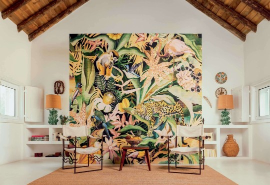 Elitis VP 992 03 Matières végétales Costalegre - mural w egzotyczne zwierzęta i rośliny