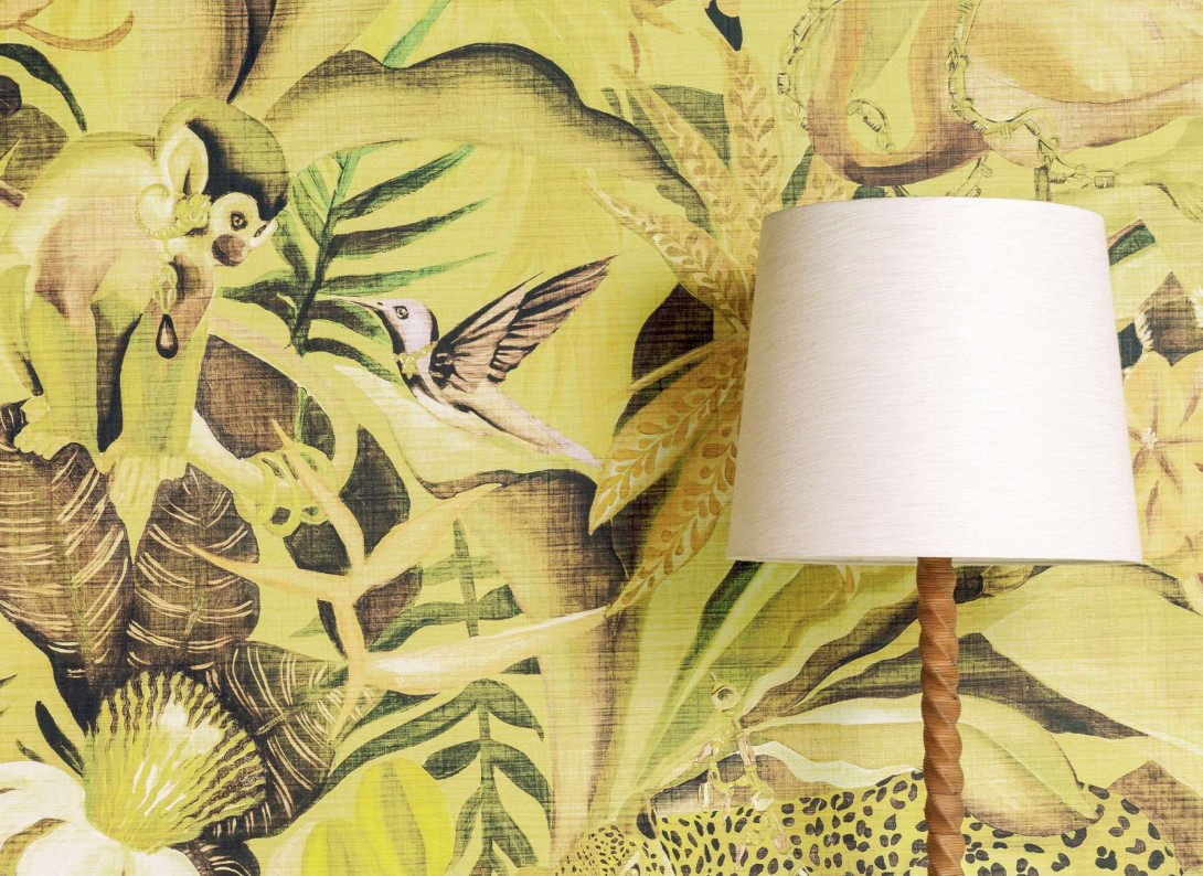 Elitis VP 992 03 Matières végétales Costalegre - mural w egzotyczne zwierzęta i rośliny