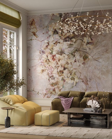 Wonderwall 35 0313 04 Hanami - mural w kwiaty