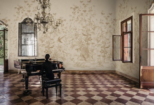 Sandberg S10544 Chinoiserie Garden Beige - mural orientalny ogród