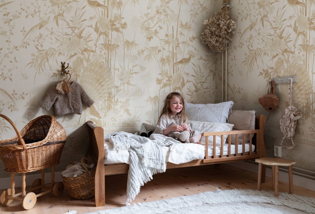 Sandberg S10544 Chinoiserie Garden Beige - mural orientalny ogród