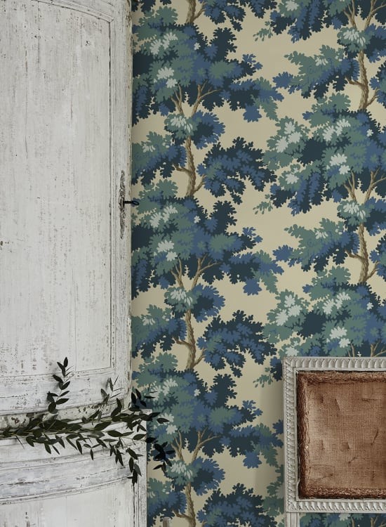 Sandberg 444-66 Le Village Raphael Blue - tapeta z drzewami