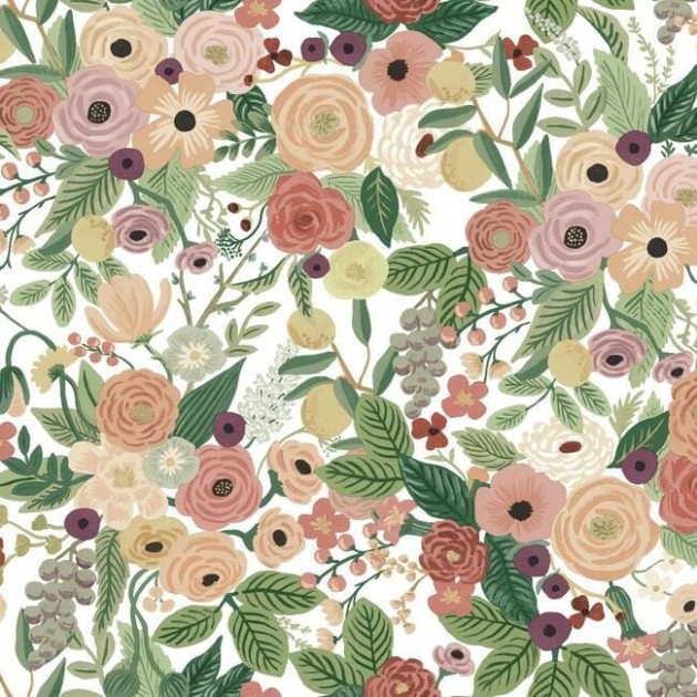 York PSW1203RL Rifle Paper Co. Second Edition Peel + Stick Garden Party Burgundy Multi - tapeta w kwiaty