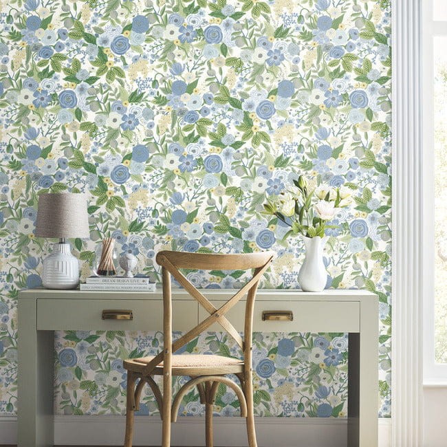 York PSW1484RL Rifle Paper Co. Second Edition Peel + Stick Garden Party Blue & Green Multi - tapeta w kwiaty