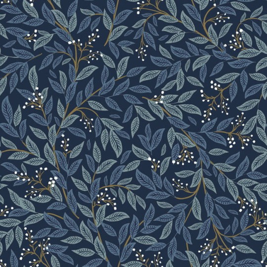 York PSW1470RL Rifle Paper Co. Second Edition Peel + Stick Willowberry Navy - tapeta w liście