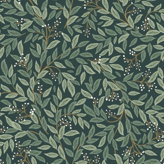 York PSW1471RL Rifle Paper Co. Second Edition Peel + Stick Willowberry Emerald - tapeta w liście
