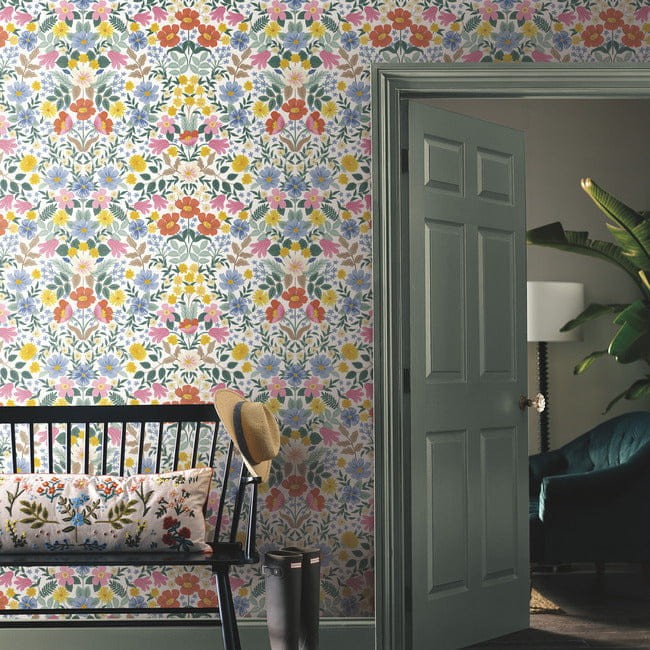 York PSW1475RL Rifle Paper Co. Second Edition Peel + Stick Bramble Garden White - tapeta w kwiaty