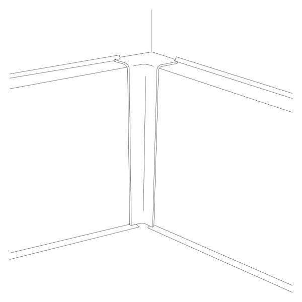 Narożnik wewnętrzny do montażu listwy przypodłogowej Creativa Masterline PVC 8cm