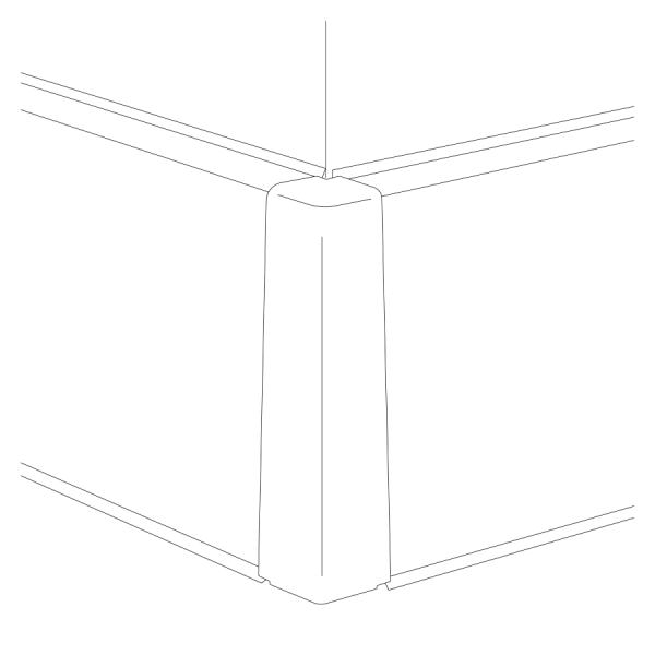 Narożnik zewnętrzny do montażu listwy przypodłogowej Creativa Masterline PVC 6cm