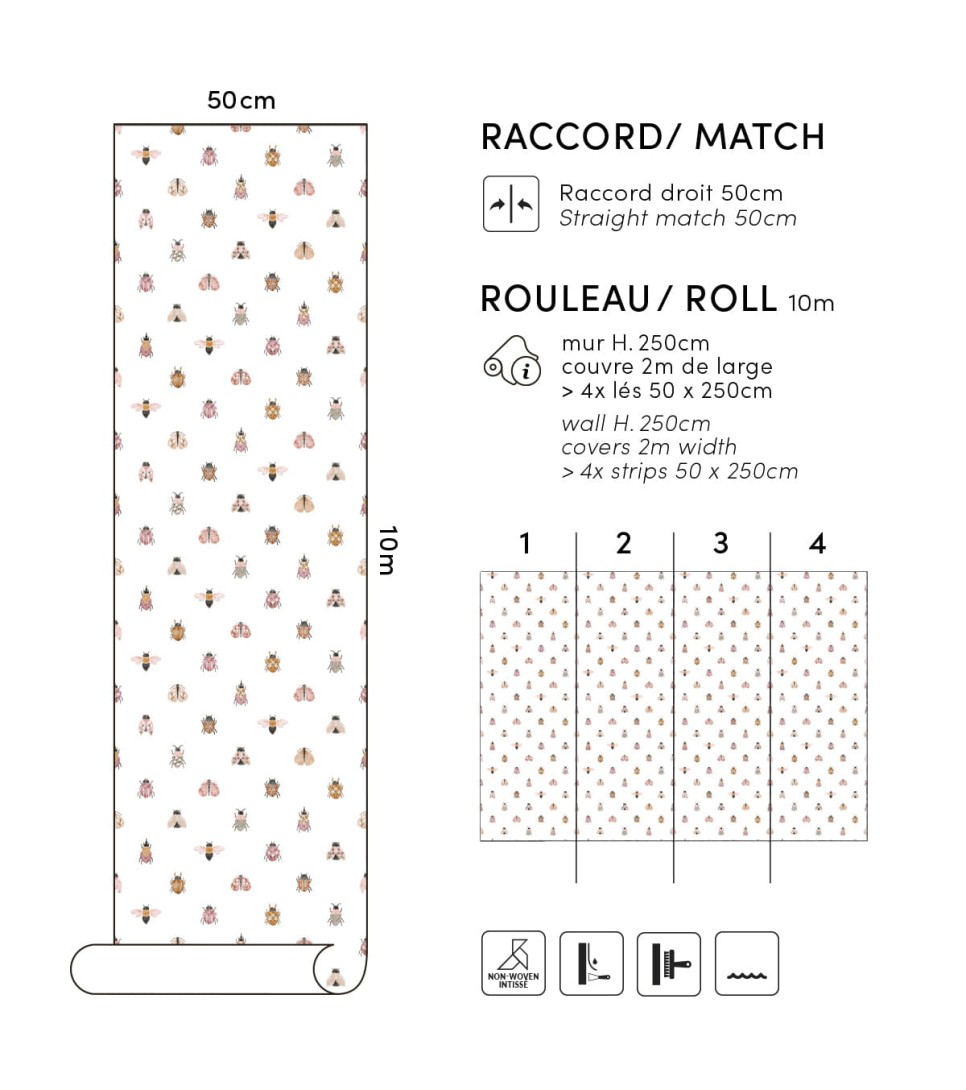 Lilipinso H0794 Coccinella - tapeta dziecięca w biedronki i motyle