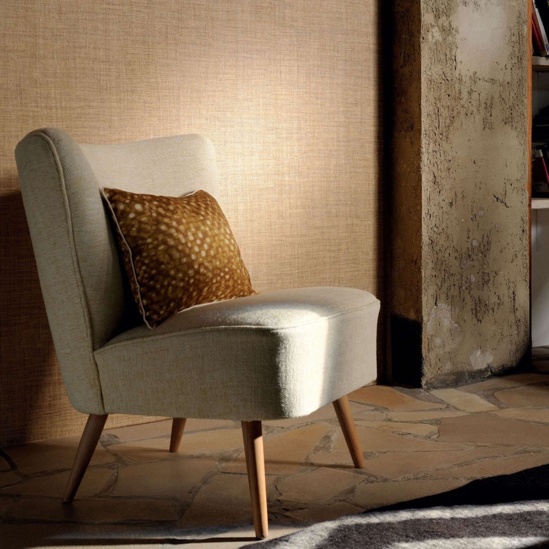 Elitis VP 631 06 Raffia & Madagascar Madagascar - tapeta imitująca metaliczne włókno roślinne