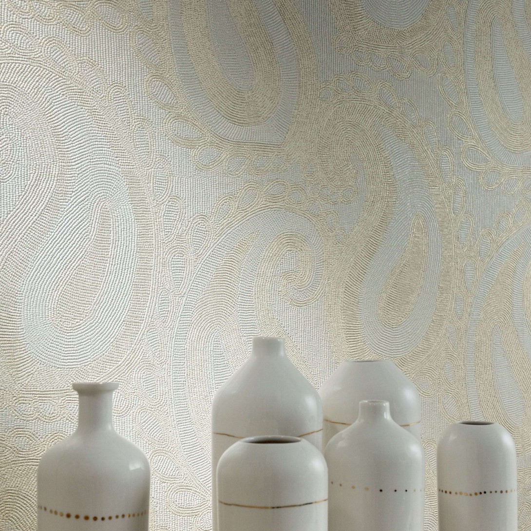 Elitis VP 911 11 Perles Tourmaline - tapeta w ornamenty z motywem koralików