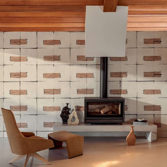 Elitis RM 1058 01 Hanji Noto - tapeta z ręcznie robionego papieru w geometryczny wzór