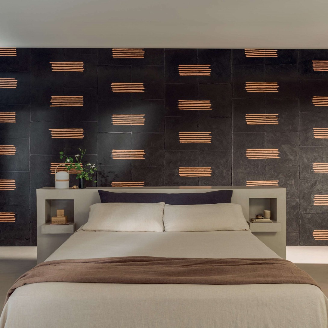 Elitis RM 1058 01 Hanji Noto - tapeta z ręcznie robionego papieru w geometryczny wzór