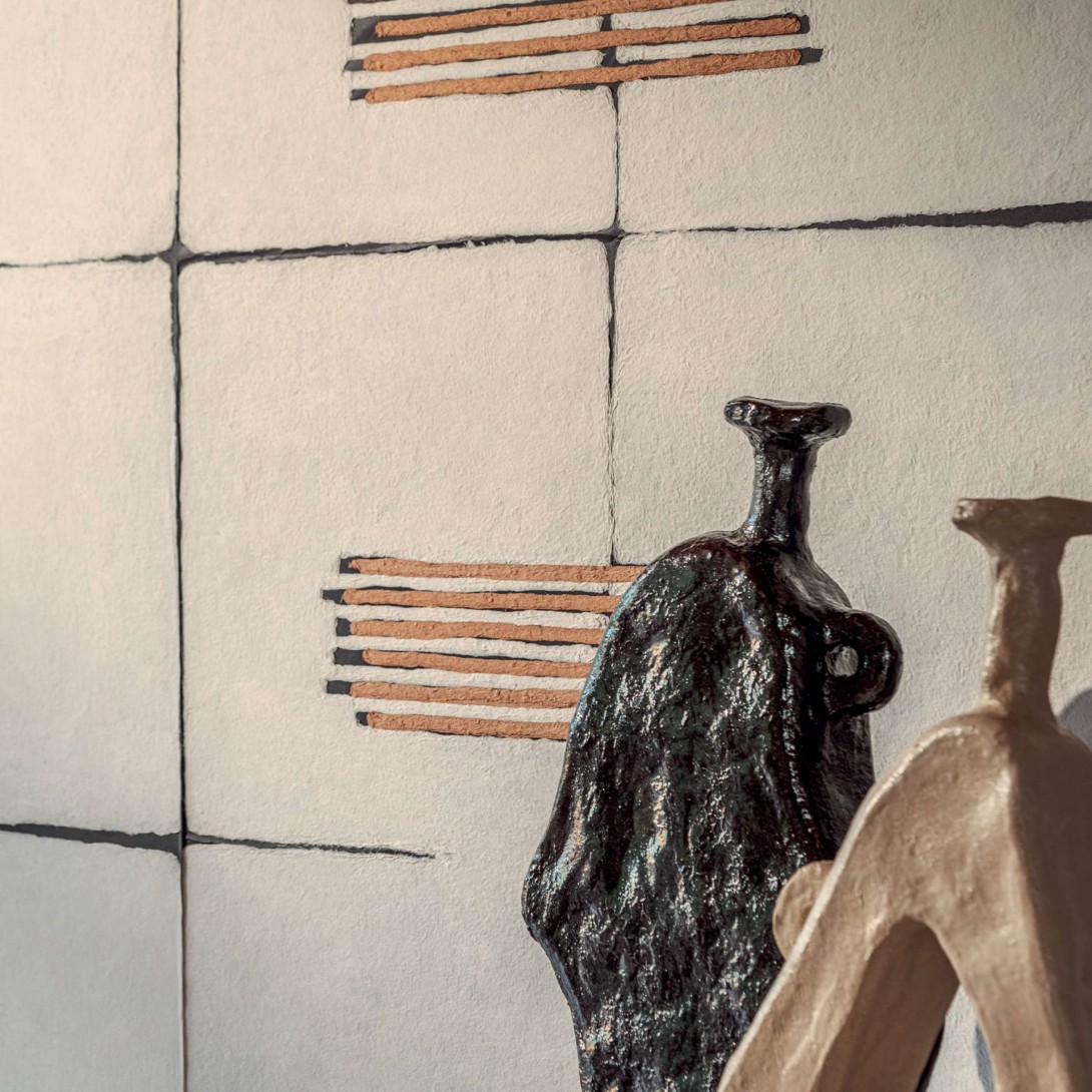 Elitis RM 1058 04 Hanji Noto - tapeta z ręcznie robionego papieru w geometryczny wzór