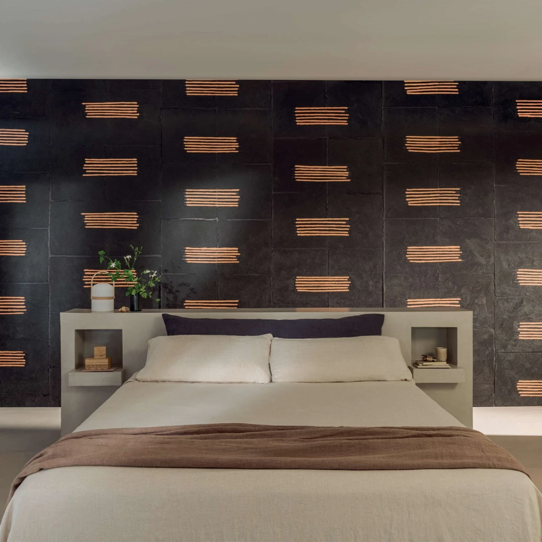 Elitis RM 1058 80 Hanji Noto - tapeta z ręcznie robionego papieru w geometryczny wzór