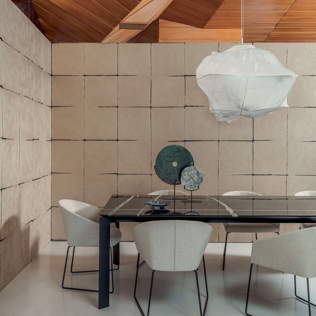 Elitis RM 1059 02 Hanji Nishino - tapeta z ręcznie robionego papieru w geometryczny wzór