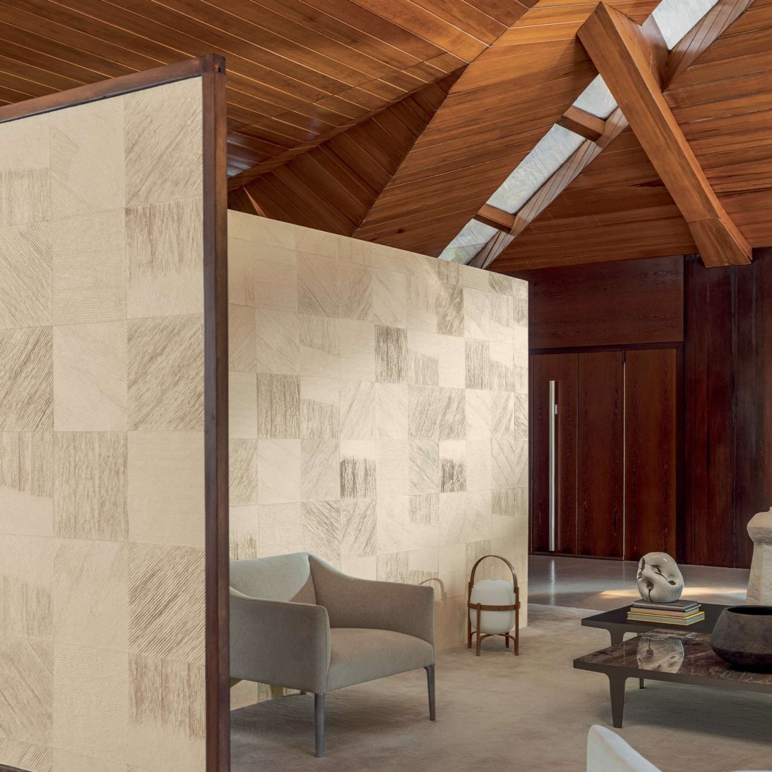 Elitis RM 1060 92 Hanji Koshi - tapeta z ręcznie robionego papieru we wzór szachownicy