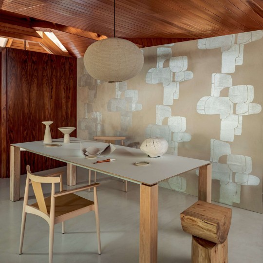 Elitis RM 1062 04 Hanji Takara - tapeta z ręcznie robionego papieru w koła