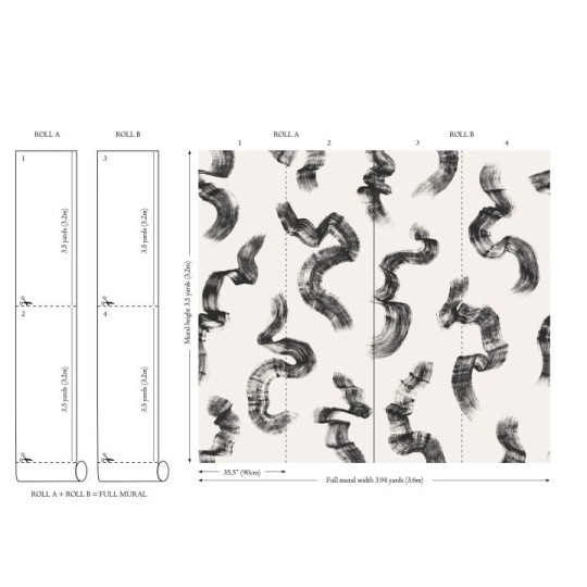 Black Edition W955/01 Tsauri Alabaster - mural artystyczny w pociągnięcia pędzla