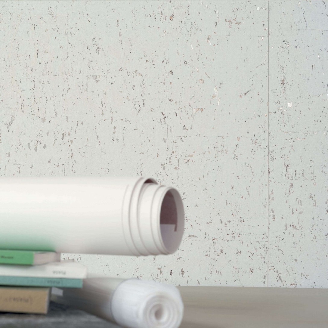 Elitis RM 631 90 Nature Précieuse Eclat - tapeta z korka z metalicznymi akcentami