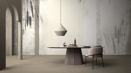 Yo2 CST1.01.2 Calma Sul Tela - mural w rośliny na betonowym i geometrycznym tle