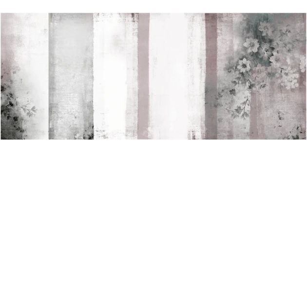 Yo2 CST1.07.2 Calma Sul Tela - mural w kwiaty na betonowym i geometrycznym tle
