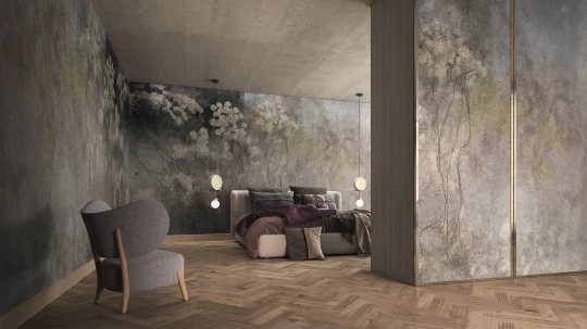 Yo2 SOT1.01.2 Soil Textures - mural w rośliny polne na surowym tle