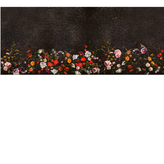 Yo2 VS1.01.2 Form Grains - mural w kwiaty na ciemnym tle