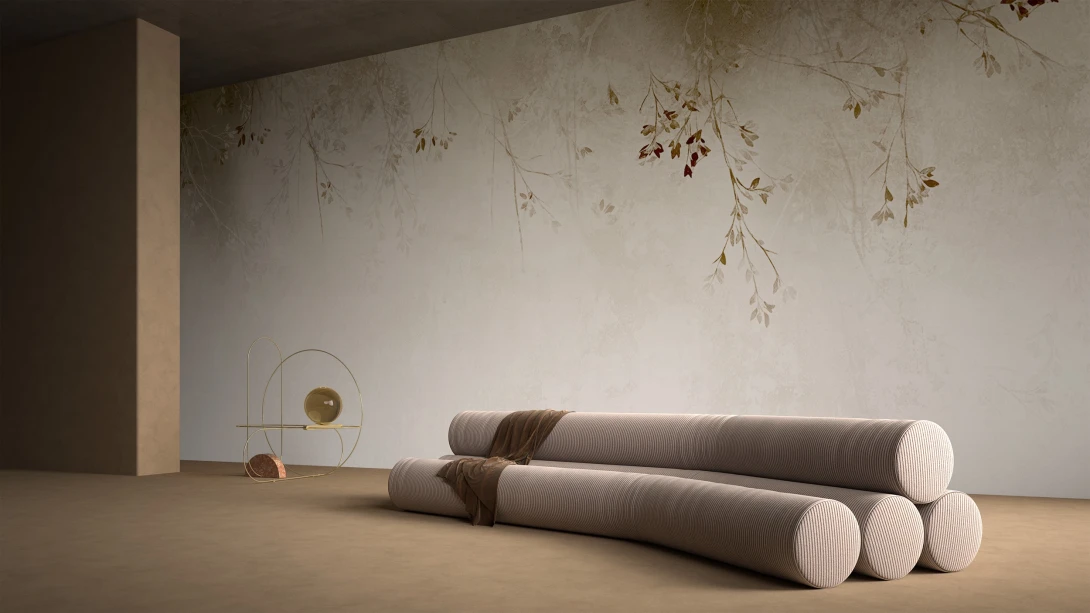 Yo2 UNC1.03.2 Unreal Cruster - mural w skąpane we mgle rośliny