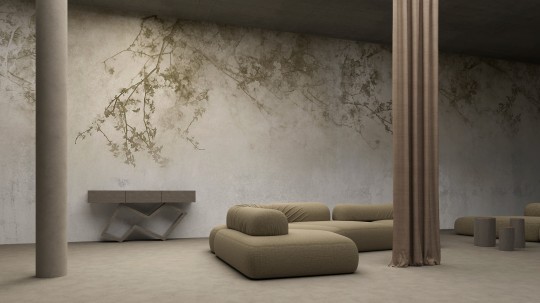 Yo2 UNC1.06.3 Unreal Cruster - mural w rośliny na surowym tle