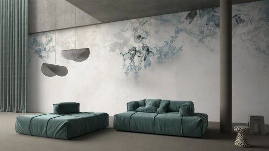 Yo2 UNC1.07.1 Unreal Cruster - mural w skąpane we mgle rośliny