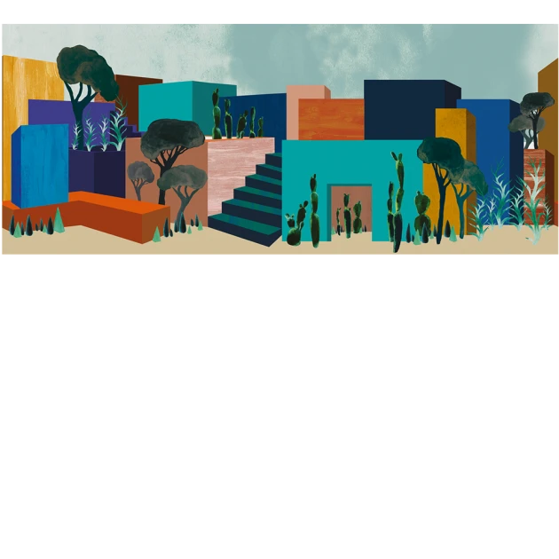 Yo2 PA1.01.1 Sketch Tints - mural w architektoniczny krajobraz