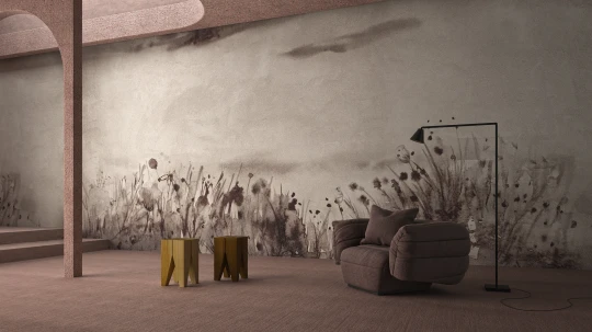 Yo2 MY1.11.1 Comformation Species - mural w polne trawy w abstrakcyjnym stylu