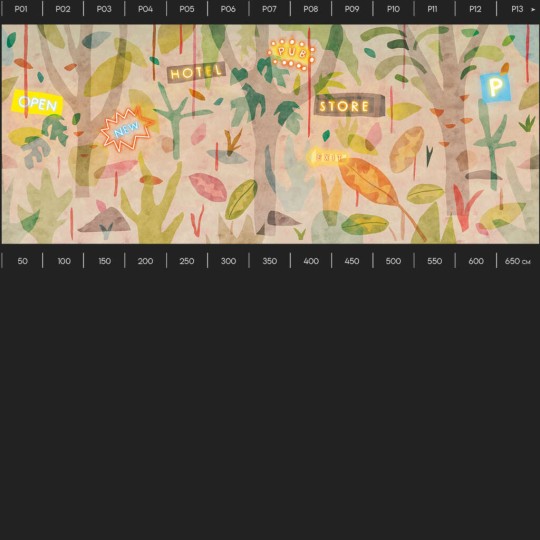 Yo2 CG1.01.2 Hip Spaces - mural w rośliny i neony